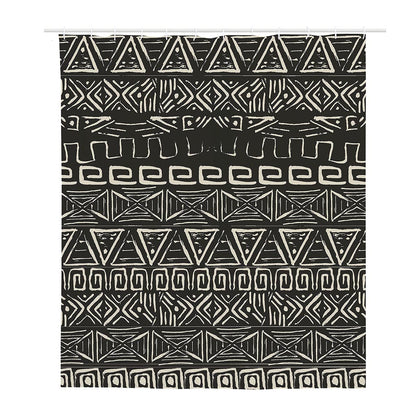 Beige Aztec Pattern Print Polyester Shower Curtain
