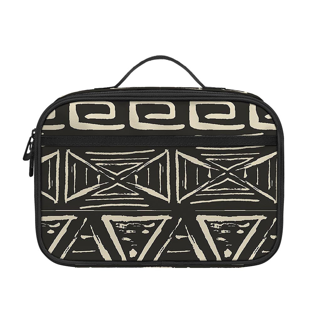 Beige Aztec Pattern Print Portable Lunch Bag