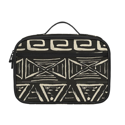 Beige Aztec Pattern Print Portable Lunch Bag