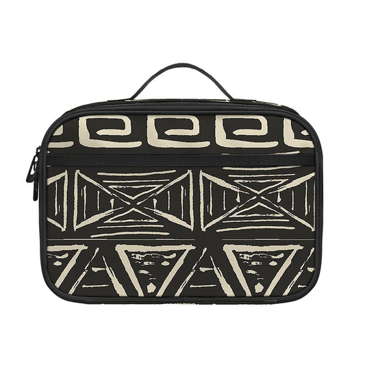 Beige Aztec Pattern Print Portable Lunch Bag