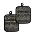 Beige Aztec Pattern Print Pot Holders