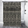 Beige Aztec Pattern Print Premium Shower Curtain