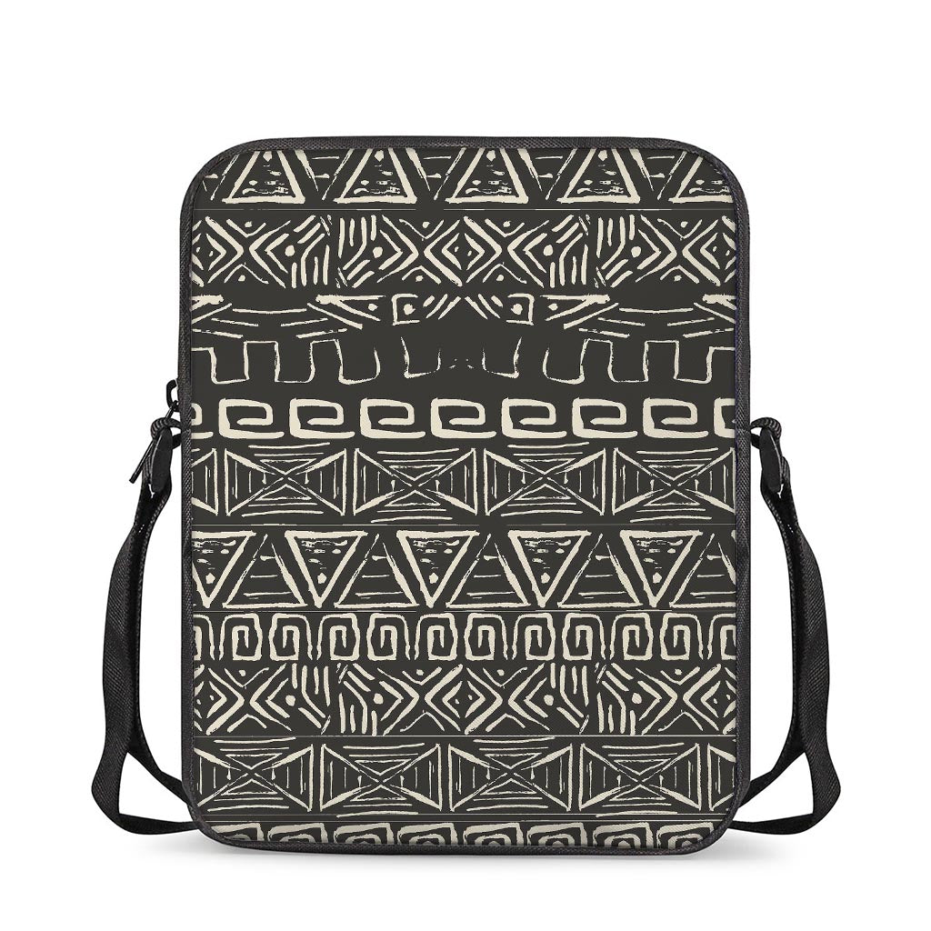 Beige Aztec Pattern Print Rectangular Crossbody Bag