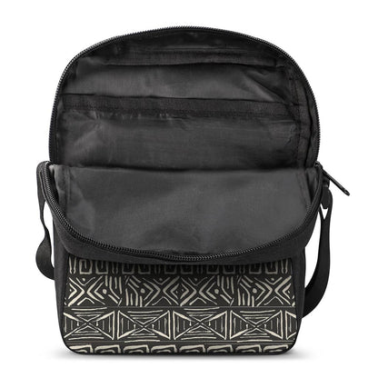 Beige Aztec Pattern Print Rectangular Crossbody Bag