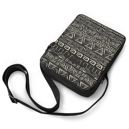 Beige Aztec Pattern Print Rectangular Crossbody Bag