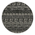 Beige Aztec Pattern Print Round Blanket