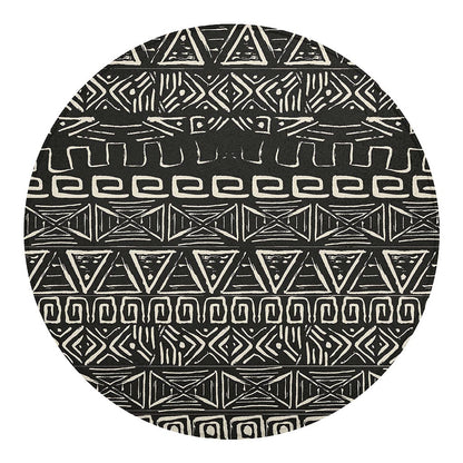Beige Aztec Pattern Print Round Blanket