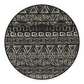 Beige Aztec Pattern Print Round Floor Mat