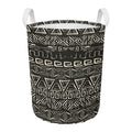 Beige Aztec Pattern Print Round Laundry Basket
