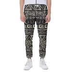 Beige Aztec Pattern Print Scuba Joggers