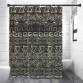 Beige Aztec Pattern Print Shower Curtain
