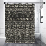 Beige Aztec Pattern Print Shower Curtain