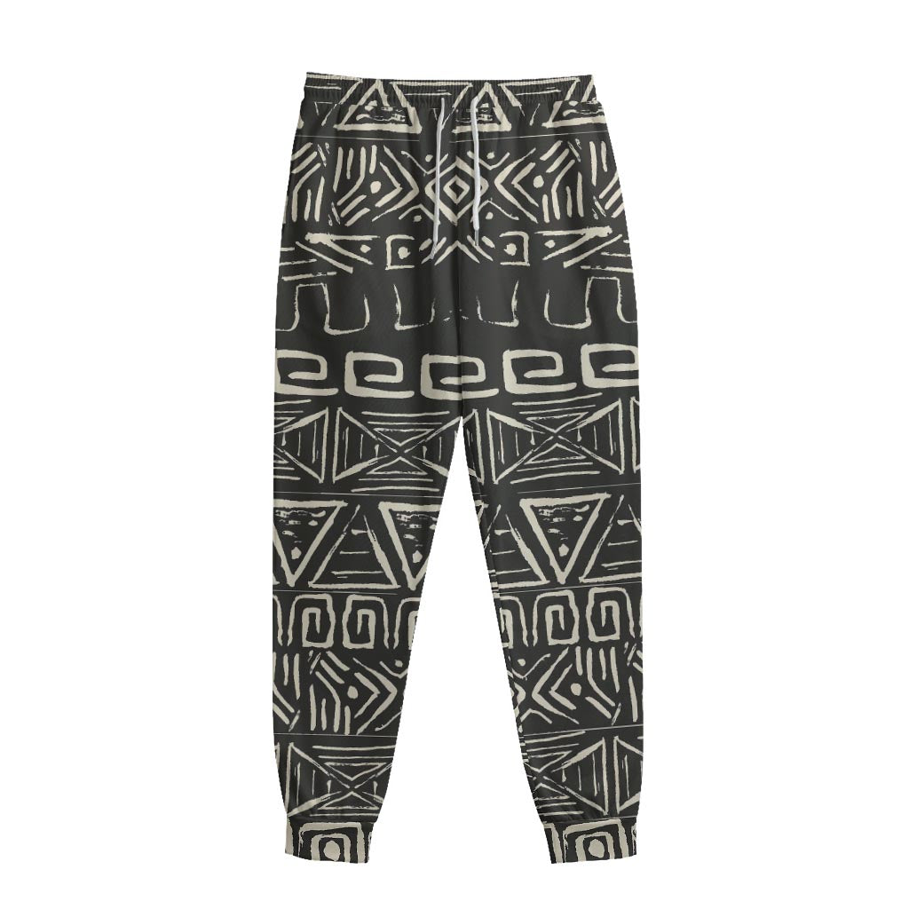 Beige Aztec Pattern Print Sweatpants