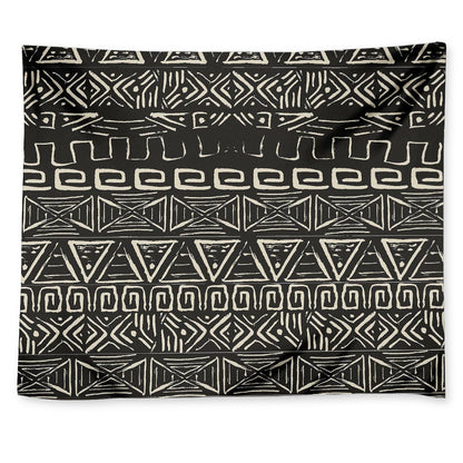 Beige Aztec Pattern Print Tapestry