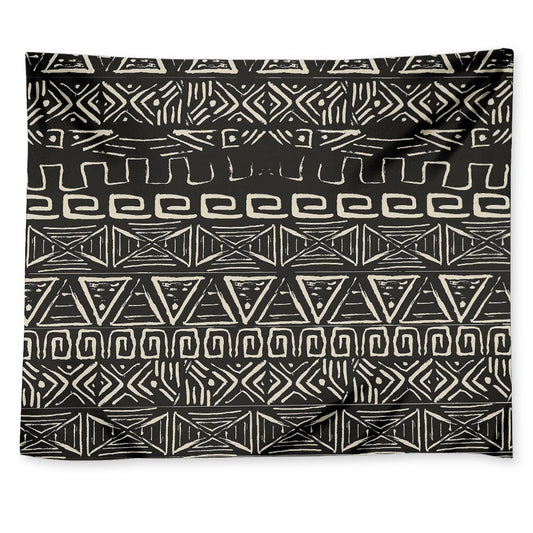Beige Aztec Pattern Print Tapestry
