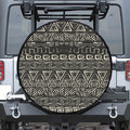 Beige Aztec Pattern Print Tire Cover