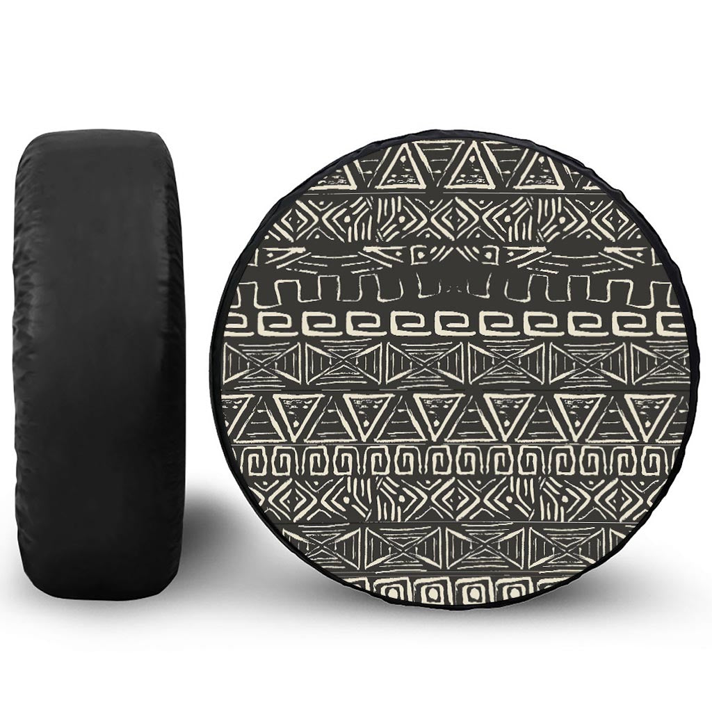 Beige Aztec Pattern Print Tire Cover