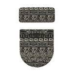 Beige Aztec Pattern Print Toilet Lid And Tank Cover Set