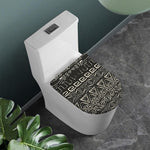 Beige Aztec Pattern Print Toilet Lid Cover