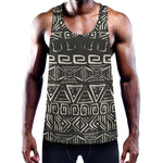 Beige Aztec Pattern Print Training Tank Top