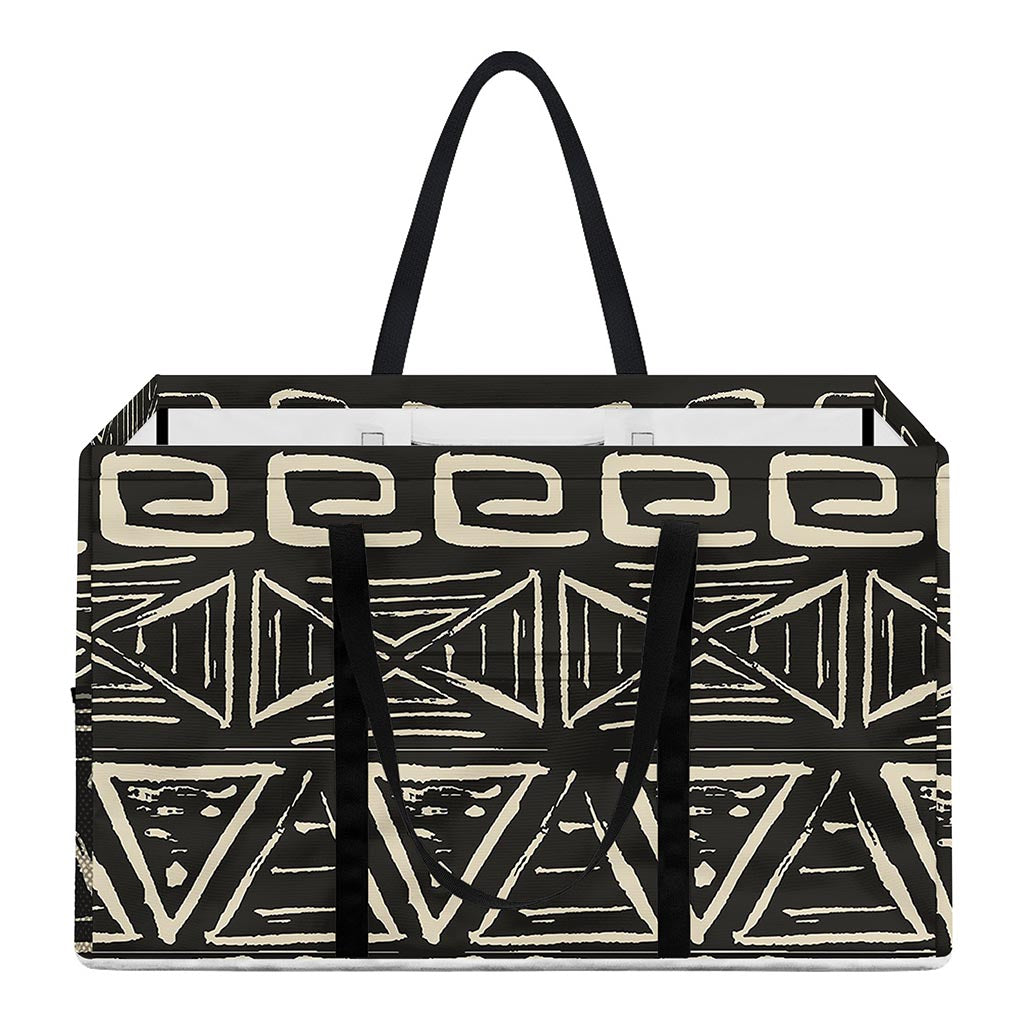 Beige Aztec Pattern Print Utility Tote Bag