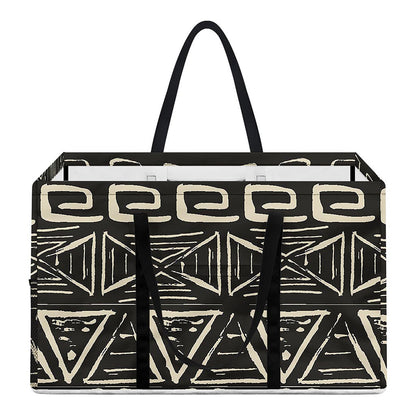 Beige Aztec Pattern Print Utility Tote Bag