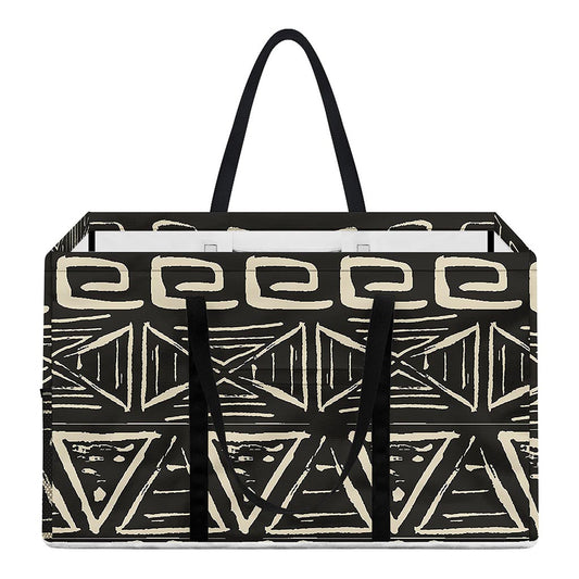 Beige Aztec Pattern Print Utility Tote Bag