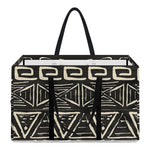 Beige Aztec Pattern Print Utility Tote Bag