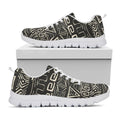 Beige Aztec Pattern Print White Running Shoes