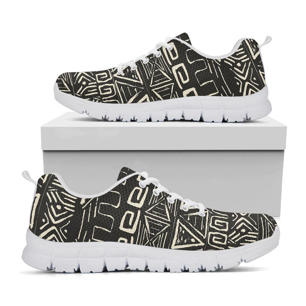 Beige Aztec Pattern Print White Running Shoes