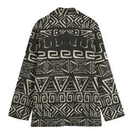 Beige Aztec Pattern Print Women's Blazer