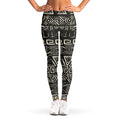 Beige Aztec Pattern Print Women's Leggings