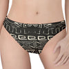 Beige Aztec Pattern Print Women's Thong