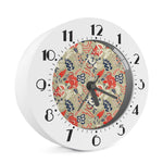 Beige Bohemian Floral Pattern Print Alarm Clock