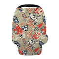 Beige Bohemian Floral Pattern Print Baby Seat Cover