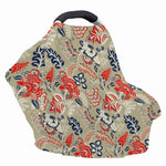 Beige Bohemian Floral Pattern Print Baby Seat Cover