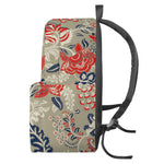 Beige Bohemian Floral Pattern Print Backpack