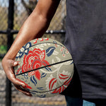 Beige Bohemian Floral Pattern Print Basketball