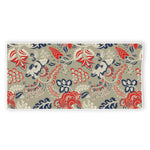Beige Bohemian Floral Pattern Print Beach Towel