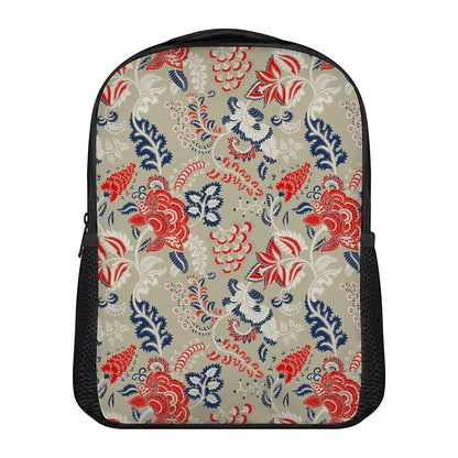 Beige Bohemian Floral Pattern Print Casual Backpack