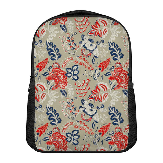 Beige Bohemian Floral Pattern Print Casual Backpack