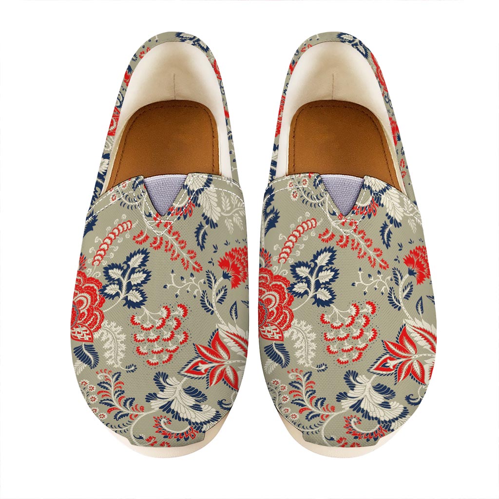 Beige Bohemian Floral Pattern Print Casual Shoes