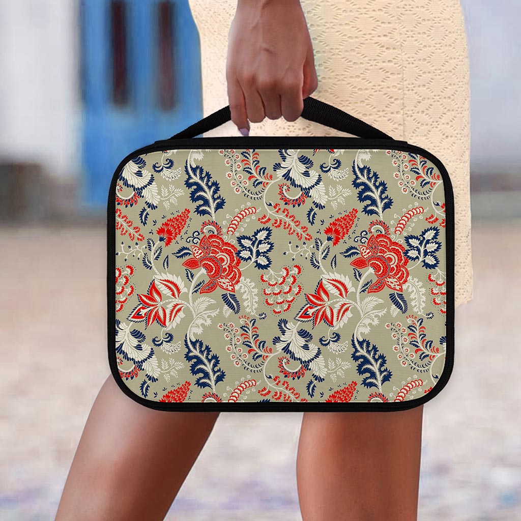 Beige Bohemian Floral Pattern Print Classic Bible Case