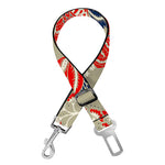 Beige Bohemian Floral Pattern Print Dog Seat Belt