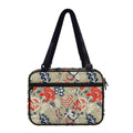 Beige Bohemian Floral Pattern Print Double Strap Bible Bag