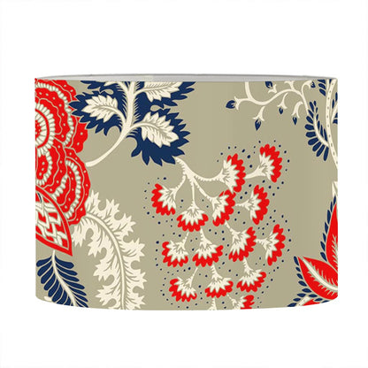 Beige Bohemian Floral Pattern Print Drum Lamp Shade