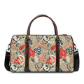 Beige Bohemian Floral Pattern Print Duffel Bag