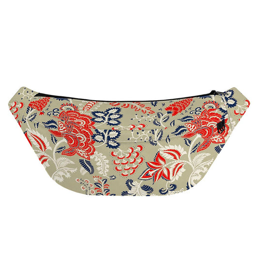 Beige Bohemian Floral Pattern Print Fanny Pack