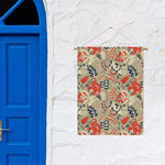 Beige Bohemian Floral Pattern Print Garden Flag