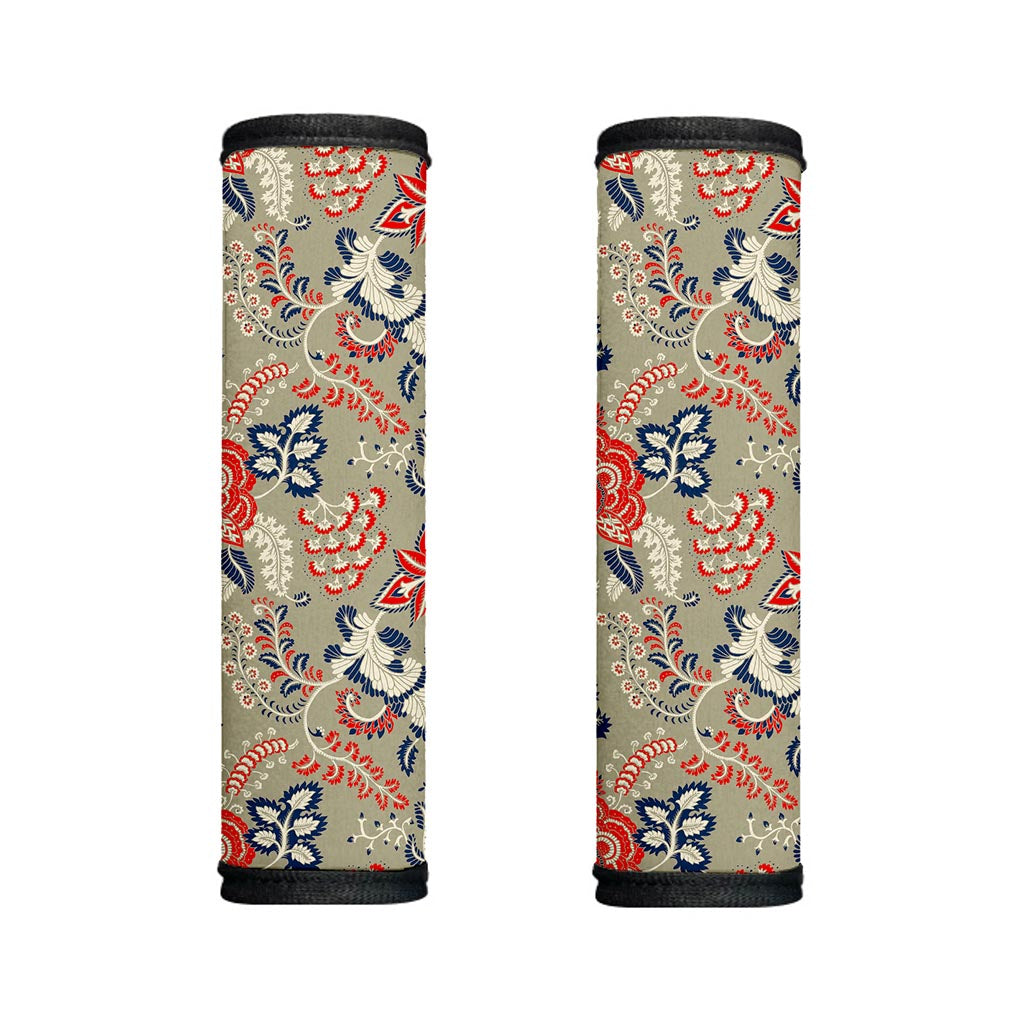 Beige Bohemian Floral Pattern Print Handle Covers